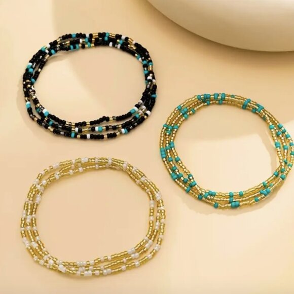 Beaded 3pc Layered Waist Body Jewelry - Picture 3 of 4